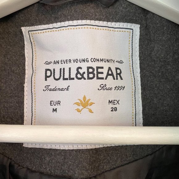 Pull&Bear Grey Pea Coat - Picture 3 of 4